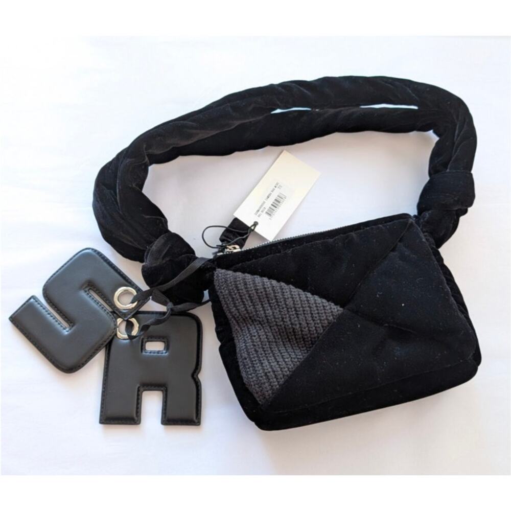 Rare NWT Sonia Rykiel Black Camera Velvet Logo Mini Bag